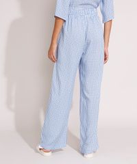 Calca-Wide-Reta-de-Viscose-Estampada-Xadrez-Cintura-Alta-Azul-9994244-Azul_2