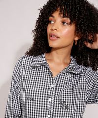 Vestido-Estampado-Xadrez-Vichy-com-Bordado-e-Recortes-Curto-Manga-Longa-Preto-9994254-Preto_4
