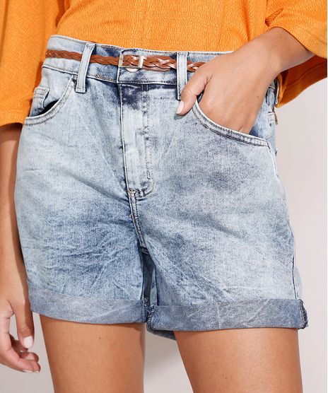 Short-Midi-Jeans-Marmorizado-com-Barra-Dobrada-e-Cinto-Cintura-Media-Azul-Claro-9992282-Azul_Claro_1