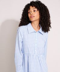 Vestido-de-Algodao-Estampado-Xadrez-Vichy-com-Recortes-Curto-Manga-Longa-Azul-9994252-Azul_5