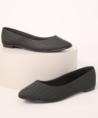 Sapatilha-Feminina-Bico-Fino-Texturizada-Moleca-Preta-9990217-Preto_1