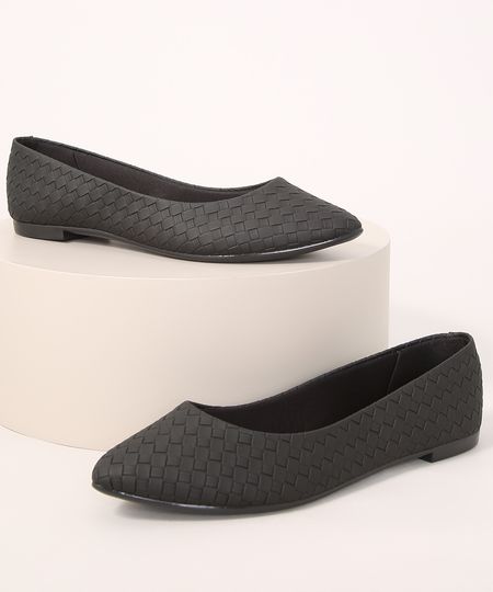 Sapatilha-Feminina-Bico-Fino-Texturizada-Moleca-Preta-9990217-Preto_1