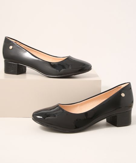 Scarpin-Feminino-Bico-Redondo-Salto-Baixo-Grosso-Via-Uno-Preto-9990756-Preto_1