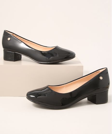 Scarpin-Feminino-Bico-Redondo-Salto-Baixo-Grosso-Via-Uno-Preto-9990756-Preto_1