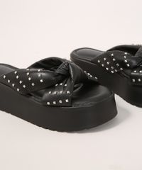 Tamanco-Feminino-Flatform-Puffer-com-Tachas-Oneself-Preto-9985424-Preto_3