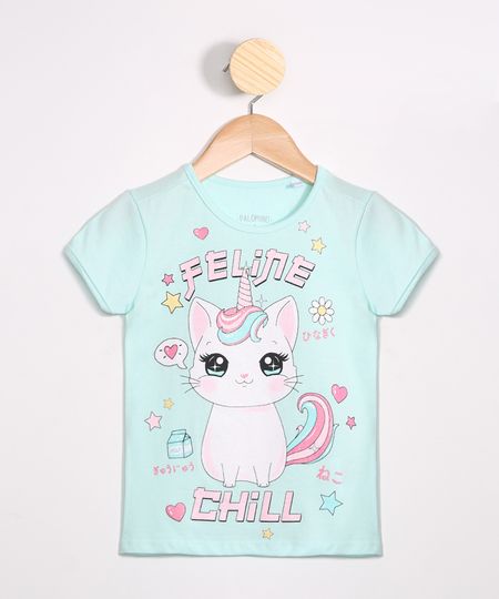 Camiseta-Infantil--Feline-Chill--Manga-Curta-Decote-Redondo-Azul-Claro-9988947-Azul_Claro_1