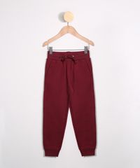 Calca-Infantil-de-Moletom-Jogger-com-Bolsos-Vinho-9977344-Vinho_1
