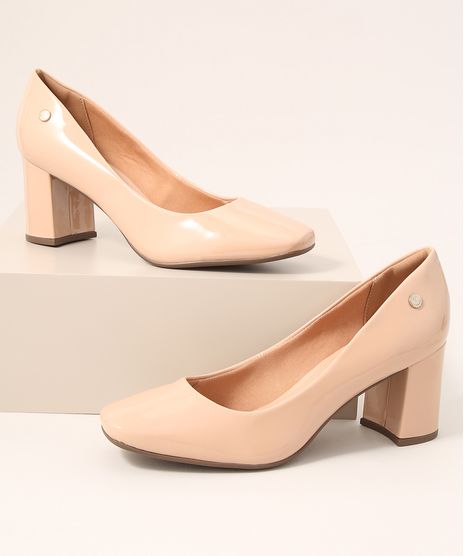 Scarpin-Feminino-Bico-Quadrado-Salto-Grosso-Medio-Via-Uno-Bege-Claro-9990760-Bege_Claro_1