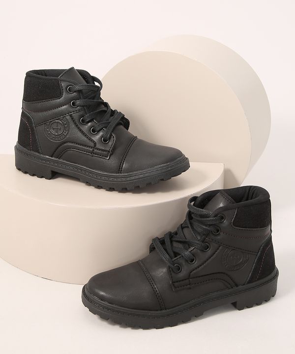 Bota Coturno Infantil Ollie Preta 33