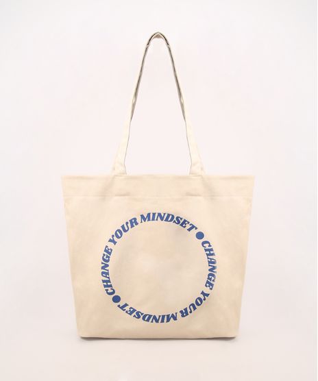 Sacola-Eco-Bag-Feminina-Mindset--Change-Your-Mindset--Bege-Claro-9993922-Bege_Claro_1
