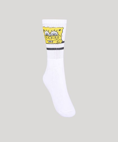 Meia-Cano-Alto-Estampada-Bob-Esponja-Branca-9980727-Branco_1