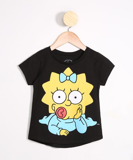 Camiseta-Infantil-Meggie-Simpson-Manga-Curta-Decote-Redondo-Preta-9988287-Preto_1