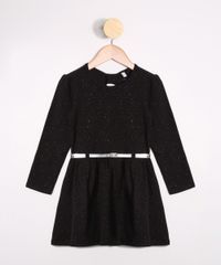Vestido-Infantil-com-Brilho-e-Cinto-Metalizado-Manga-Longa--Preto-9979986-Preto_1