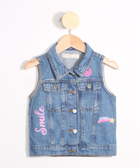 Colete-Infantil-Jeans--Smile--com-Bolsos-Azul-Claro-9981151-Azul_Claro_1
