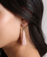 Brinco-Feminino-com-Tassel-e-Correntes-Rose-9082342-Rose_2