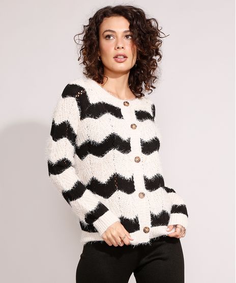 Cardigan-de-Trico-Felpudo-Estampado-Chevron-Decote-Redondo-Off-White-9806262-Off_White_1