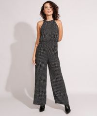 Macacao-Halter-Neck-de-Viscose-Estampado-de-Poa-com-Laco-Preto-9825572-Preto_3