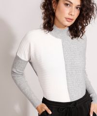 Sueter-Amplo-de-Trico-Canelado-Bicolor-Gola-Alta-Cinza-Mescla-9809428-Cinza_Mescla_6 Sueter-Amplo-de-Trico-Canelado-Bicolor-Gola-Alta-Cinza-Mescla-9809428-Cinza_Mescla_6