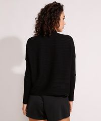 Sueter-Amplo-de-Trico-Canelado-Bicolor-Gola-Alta-Preto-9809428-Preto_2