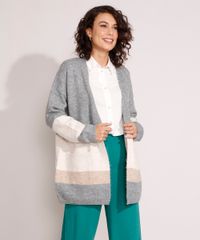 Capa-Longa-de-Trico-com-Listras-e-Bolsos-Cinza-Mescla-9799593-Cinza_Mescla_6