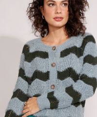 Cardigan-de-Trico-Felpudo-Estampado-Chevron-Decote-Redondo-Verde-Escuro-9806262-Verde_Escuro_6