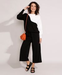 Sueter-Amplo-de-Trico-Bicolor-Manga-Bufante-Decote-Redondo-Preto-9970919-Preto_3