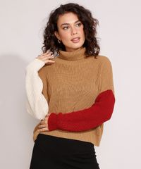 Sueter-Oversized-de-Trico-Color-Block-Manga-Colorida-Gola-Role-Caramelo-9984127-Caramelo_1