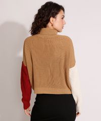 Sueter-Oversized-de-Trico-Color-Block-Manga-Colorida-Gola-Role-Caramelo-9984127-Caramelo_2