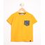 Camiseta-Infantil-com-Bolso-Estampado-de-Coqueiros-Manga-Curta-Gola-Careca-Mostarda-9980377-Mostarda_1