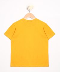 Camiseta-Infantil-com-Bolso-Estampado-de-Coqueiros-Manga-Curta-Gola-Careca-Mostarda-9980377-Mostarda_2