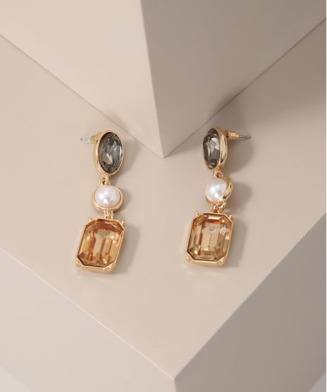 Brinco-Feminino-com-Pedras-Zirconia-Dourado-9980840-Dourado_1