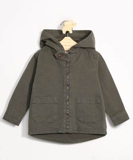 Parka-Infantil-de-Sarja-com-Capuz-Verde-Militar-9982611-Verde_Militar_1
