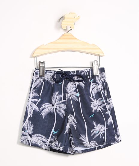 Bermuda-de-Surf-Infantil-Estampada-de-Coqueiros-com-Cordao-Azul-Marinho-9986625-Azul_Marinho_1