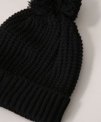 Gorro-Feminino-de-Trico-Canelado-com-Pompom-Preto-9834502-Preto_3