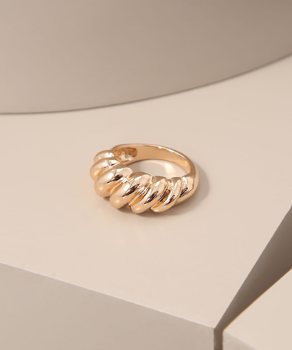 Anel Feminino Concha Dourado