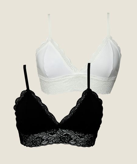 Kit Sutiã de Algodão Renda Sem Bojo