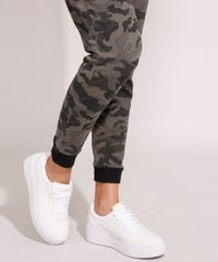 Calca-Feminina-Jogger-Cintura-Media-Estampada-Camuflada-em-Moletom-Verde-Militar-9248146-Verde_Militar_5