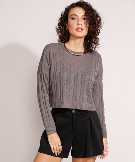 Sueter-Cropped-Amplo-de-Trico-Texturizado-Tranca-Decote-Redondo-Chumbo-9985806-Chumbo_1