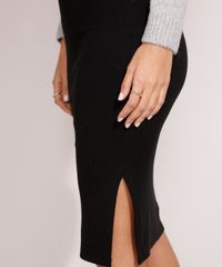 Saia-Feminina-Midi-Canelada-com-Fendas-Preta-9880388-Preto_5