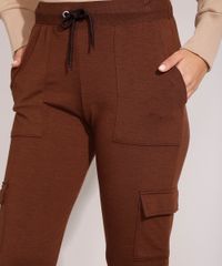 Calca-de-Moletom-Basica-Cargo-Cintura-Alta-Marrom-Escuro-9731587-Marrom_Escuro_4