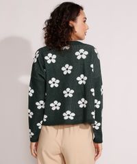 Cardigan-Amplo-de-Trico-Estampado-de-Margaridas-Verde-9984498-Verde_2