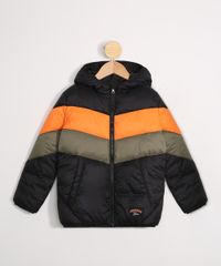 Jaqueta-Infantil-Puffer-de-Nylon-com-Bolsos-e-Capuz-Preta-9972036-Preto_1