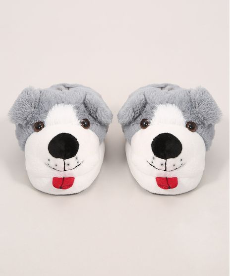 Pantufa-Infantil-Cachorro-Antiderrapante-Cinza-9977077-Cinza_1
