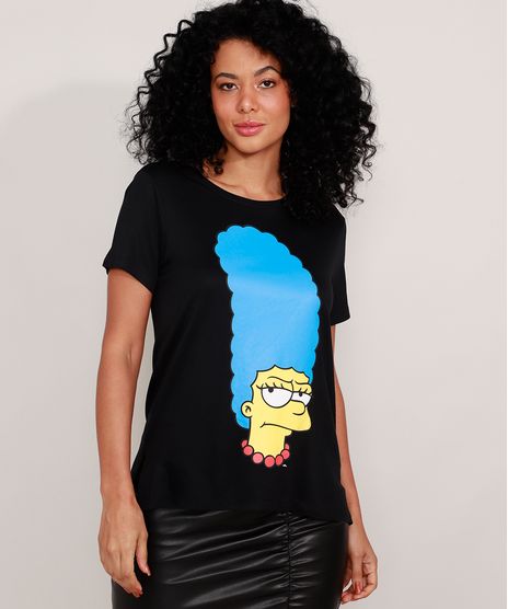 Camiseta-Marge-Simpsons-Manga-Curta-Decote-Redondo-Preta-9990460-Preto_1