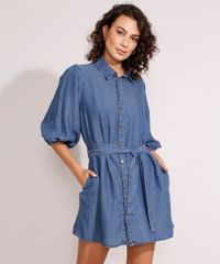 Vestido-Chemise-Jeans-Curto-Manga-Bufante-com-Faixa-Azul-Escuro-9988992-Azul_Escuro_1