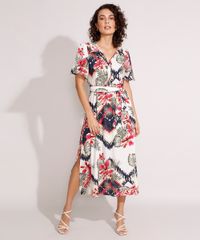 Vestido-Chemise-Midi-Estampado-Folhagem-Manga-Curta-com-Faixa-Off-White-9984957-Off_White_1