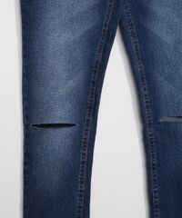 Calca-Juvenil-Jeans-Skinny-Destroyed-com-Barra-Dobrada-Azul-Medio-9988897-Azul_Medio_4