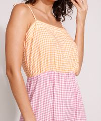 Vestido-de-Viscose-Estampado-Xadrez-Vichy-com-Recortes-Longo-Alca-Laco-Multicor-9985763-Multicor_4