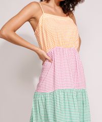 Vestido-de-Viscose-Estampado-Xadrez-Vichy-com-Recortes-Longo-Alca-Laco-Multicor-9985763-Multicor_5