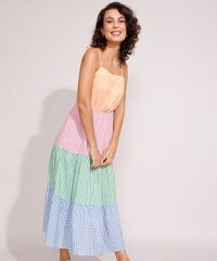 Vestido-de-Viscose-Estampado-Xadrez-Vichy-com-Recortes-Longo-Alca-Laco-Multicor-9985763-Multicor_6